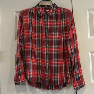 LAST CALL! Madewell red plaid button down shirt